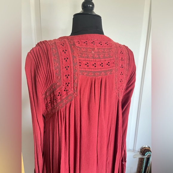 Free people deep brick red dress and slip. Size extra small. - Picture 6 of 7